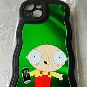 Green Cartoon Character Phone Case with Black Trim
